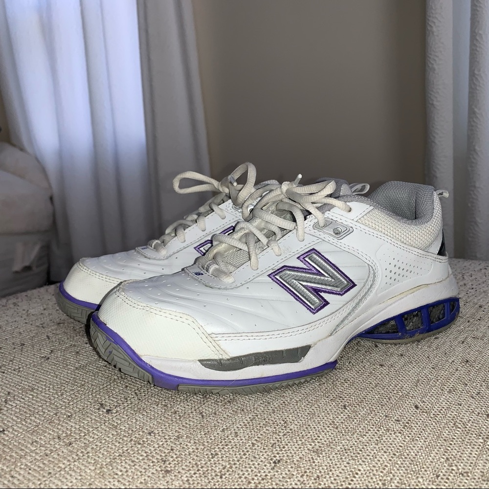White Purple New Balance Tennis Shoes